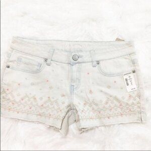 Aeropostale Embroidered Midi Jean Shorts